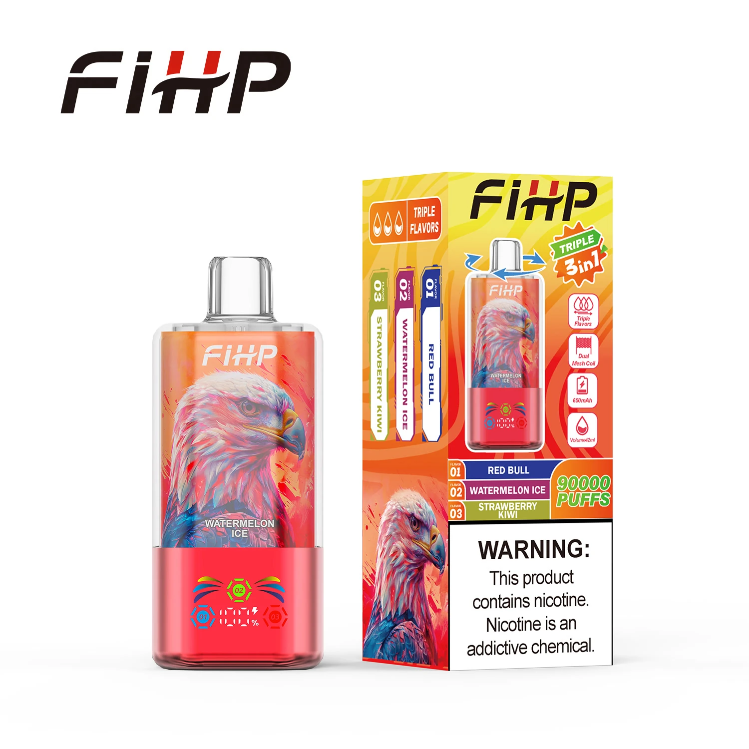fihp-90k-3-in-1-triple-flavour-vape-42ml-led image 8